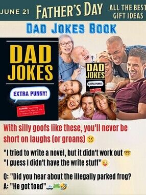 Dad Jokes Book Hardcover 216 Pages Of  Fun Cheesy Jokes For Fathers Day New